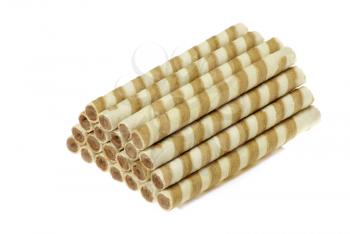 Wafer rolls isolated on a white background
