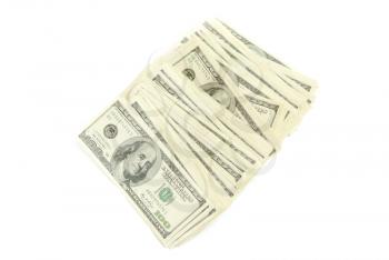 stack of money isolated on white background