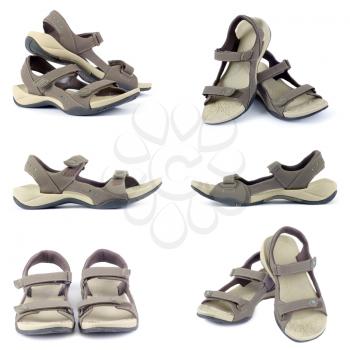 sandals collection over white background