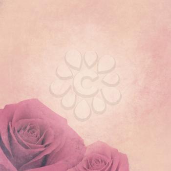 Romantic retro grunge background with roses