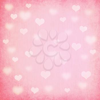 Decorative grunge valentine background with hearts