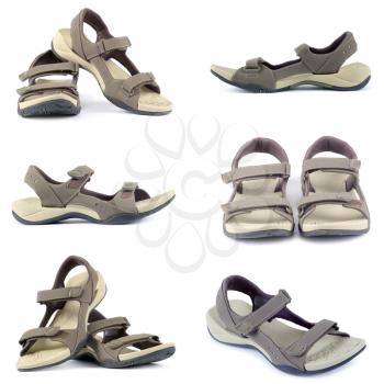 sandals collection over white background