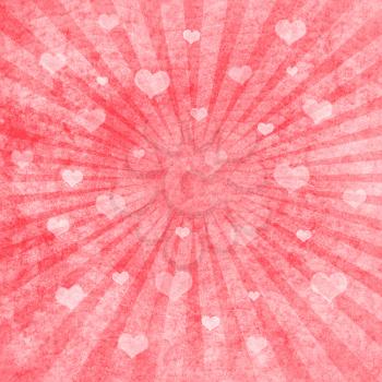 Decorative grunge valentine background with hearts