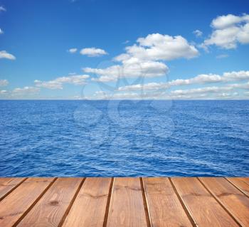  sea and wooden platform