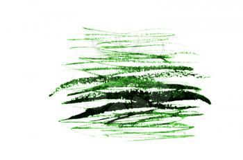 Green paint strokes on paper