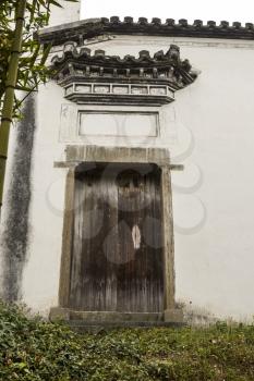 Old Wooden Door on abandon building in Hangzhou China