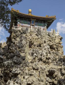 Temple on top of stone structure within Forbidden City of China
