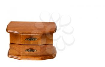 Horizontal image of antique dresser made of oak isolated on white 