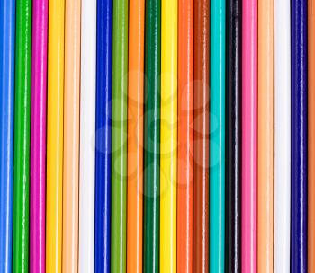 Filled frame of colorful wooden pencils. 