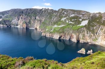 Cliffs of Moher in Ireland ocean inlet 