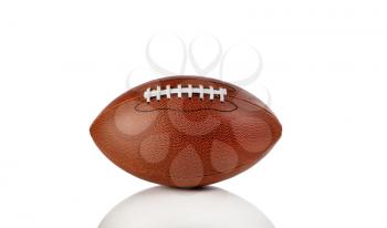 American football isolated on pure white background with reflection 