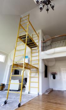 Scaffolding setup for repairing home ceiling and painting purposes 