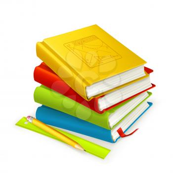 Stack of textbooks, vector