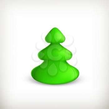 Christmas tree, green vector