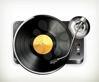 Phonograph turntable, vector