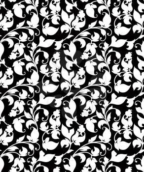 Black seamless pattern, vector silhouette
