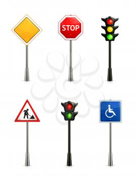 Set of road signs