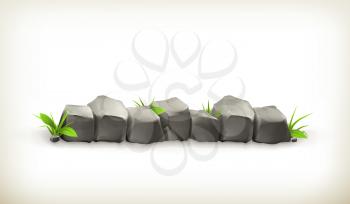 Stones and grass, vector