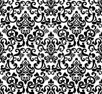 Black seamless pattern, vector silhouette