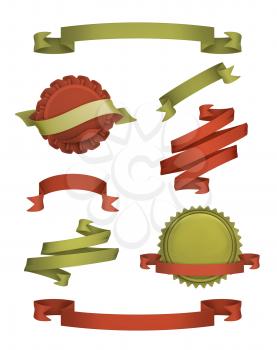 Vintage ribbons and labels, vector