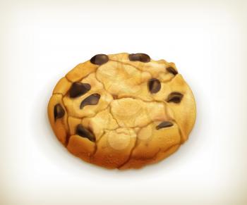 Chocolate cookie, vector icon