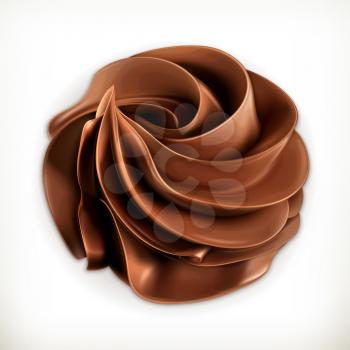 Chocolate whipped cream, vector icon