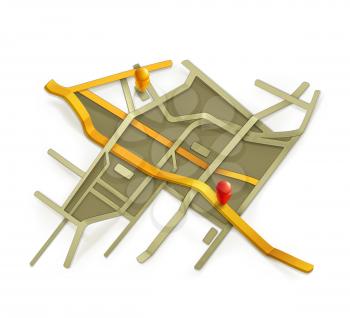 City map, vector