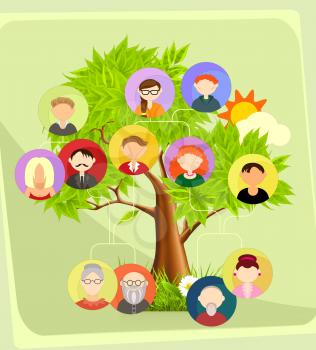 Family tree, vector illustration