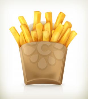 French fries, vector icon
