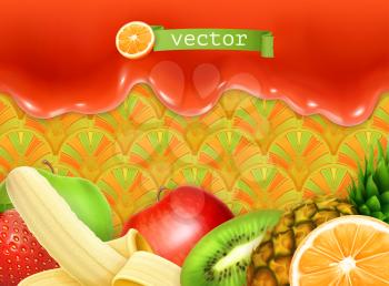 Fruity sweet background, vector illustration