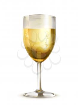 Glass of champagne vector illustration