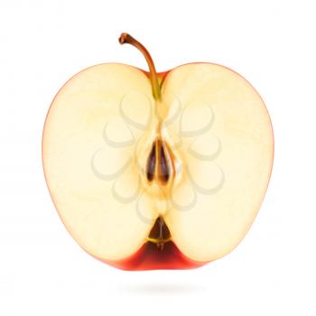 Half apple, vector illustration