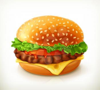 Hamburger, vector icon