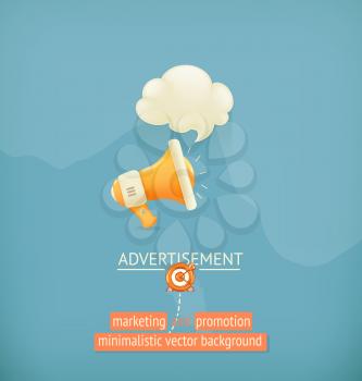 Marketing and promotion, minimalistic vector background