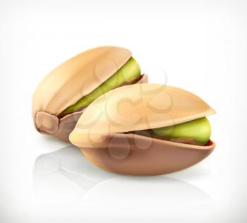 Pistachio nuts, vector icon