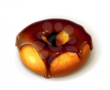 Ring donut in chocolate glaze