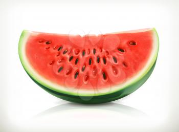 Slice of watermelon, summer fruit, vector icon