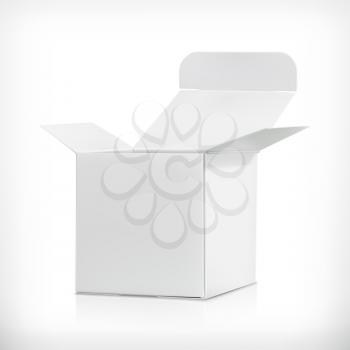 White carton box, vector illustration