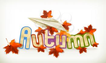 Autumn label, vector illustration