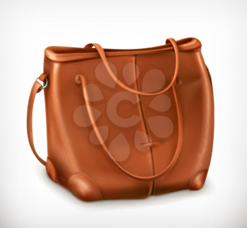 Leather handbag, vector icon
