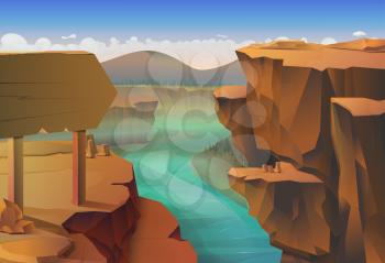 Canyon, nature vector background