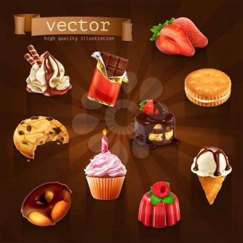 Confectionery, vector set