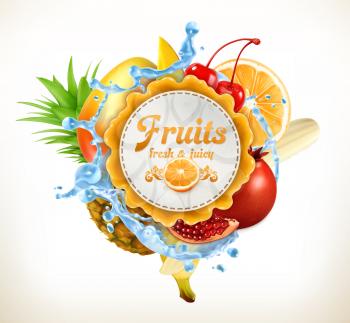 Fruits vector label