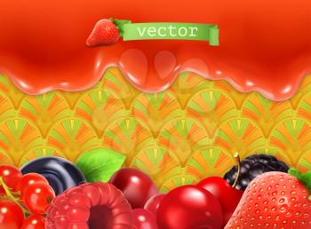 Sweet berry background, vector illustration