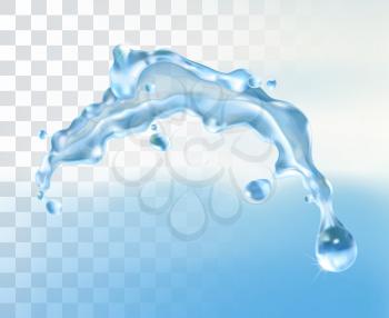 Water splash, vector element with transparency