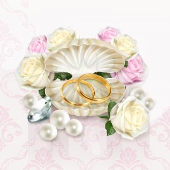 Wedding rings, vector illustration