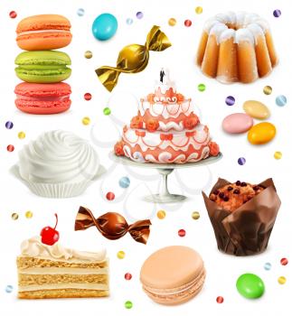 Sweets, set of vector icons