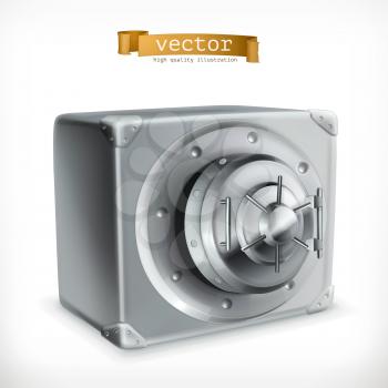 Metal safe 3d vector icon