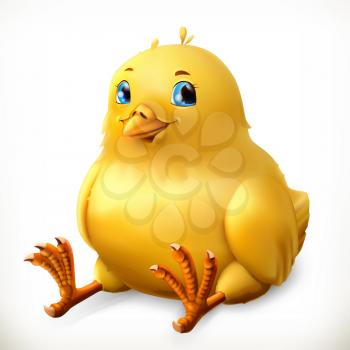 Small chicken. 3d vector icon