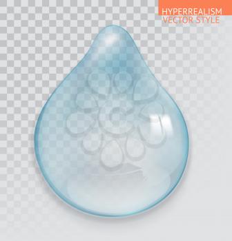 Water drop with transparency. Hyperrealism vector style